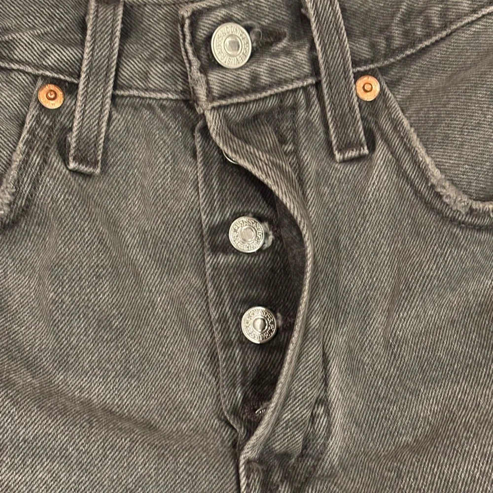 Levis Black Distressed Denim Shorts‎